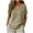 Khaki, variant on Women's Plain Cotton Linen Tops Summer Casual Notch V-Neck Short Sleeve Blouse Loose Fit Regular Daily Wear Shirt Gray