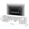 thumbnail image 6 of Dextrus LED Gaming Entertainment Center w/Power Outlets, Large TV stand for 70 inch TVs, Deformable Media Console Cabinet, White, 6 of 10
