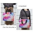 thumbnail image 6 of 16" Laptop Briefcase for Work Travel Laptop Shoulder Bag Carrying Handbag Laptop Case Pink and Blue Tie-dye Pattern, 6 of 8