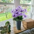 thumbnail image 2 of ZOELNIC 6 Bundles Artificial Fake Pansies Outdoors Flowers UV Resistant Silk Pansy Plastic Faux Plants for Home Outside Garden Window Box Farmhouse Planters Front Door Porch Patio Decor, Purple, 2 of 7