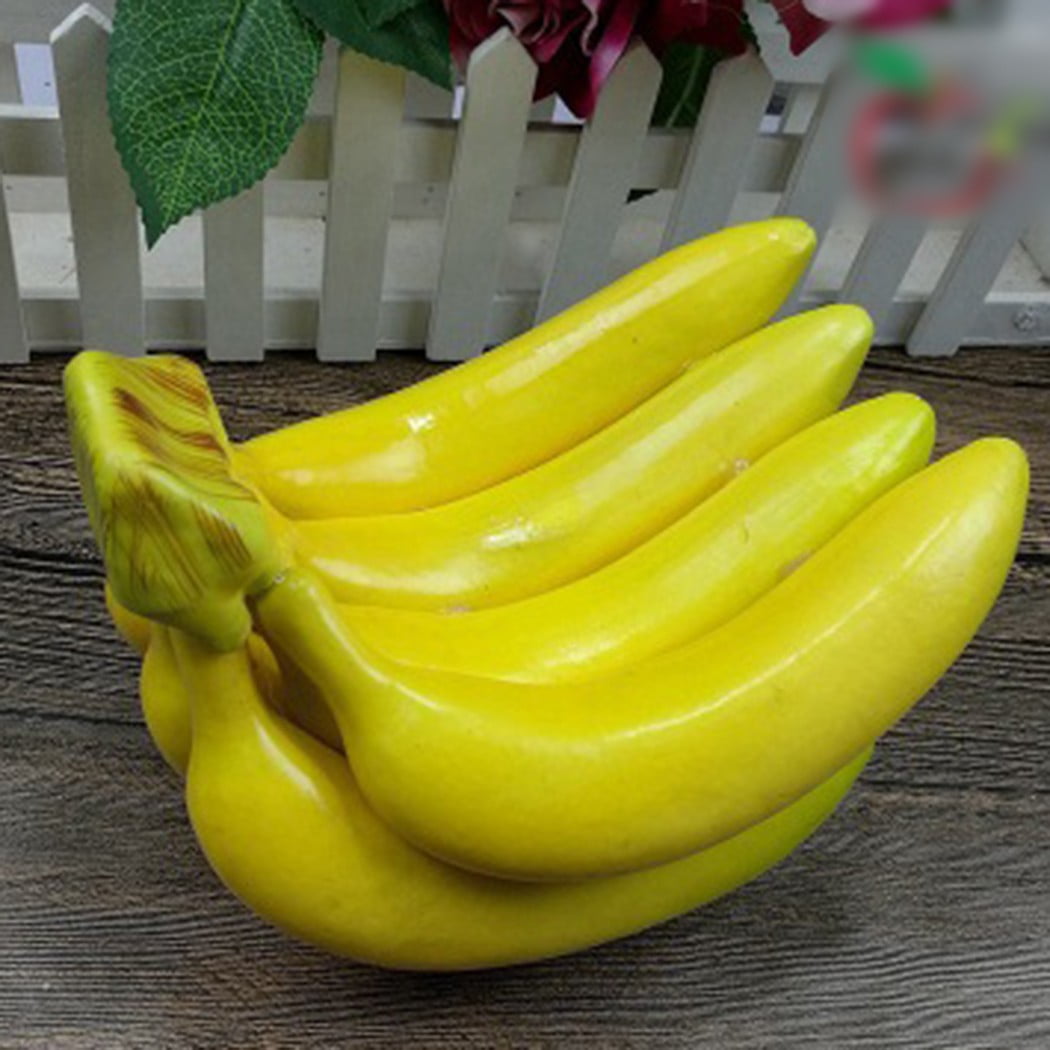 Lifelike Banana Bunch Artificial Plastic Fake Fruits Decor Prop Party Decor 