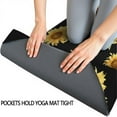 thumbnail image 3 of Black Yellow Sunflower Pattern Hot Yoga Mat Towel Non Slip for Hot Yoga - Quick-Drying Yoga Mat Cover with 4 Corner Pockets with Travel Bag - Hot Yoga Towel Non Slip 70"x26", 3 of 6