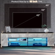 Hommpa LED TV Stand TV Cabinet for TVs up to 65 with Side Bookshelf and 4 Open Shelves Modern Television Media Console Entertainment Center