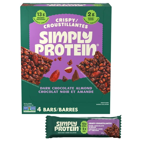 SimplyProtein Barres Collations Chocolat Noir et Amandes