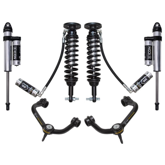 Icon Vehicle Dynamics Leveling Kit Suspension K93084T Stage 4; 2 To 2.63 Inch Lift; Coil Over Remote Reservoir Shock Absorbers