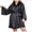 Black, variant on Elephant Print Women Women's Plus Size Satin Robes Plus Size Kimonos Robes Sleepwear Short
