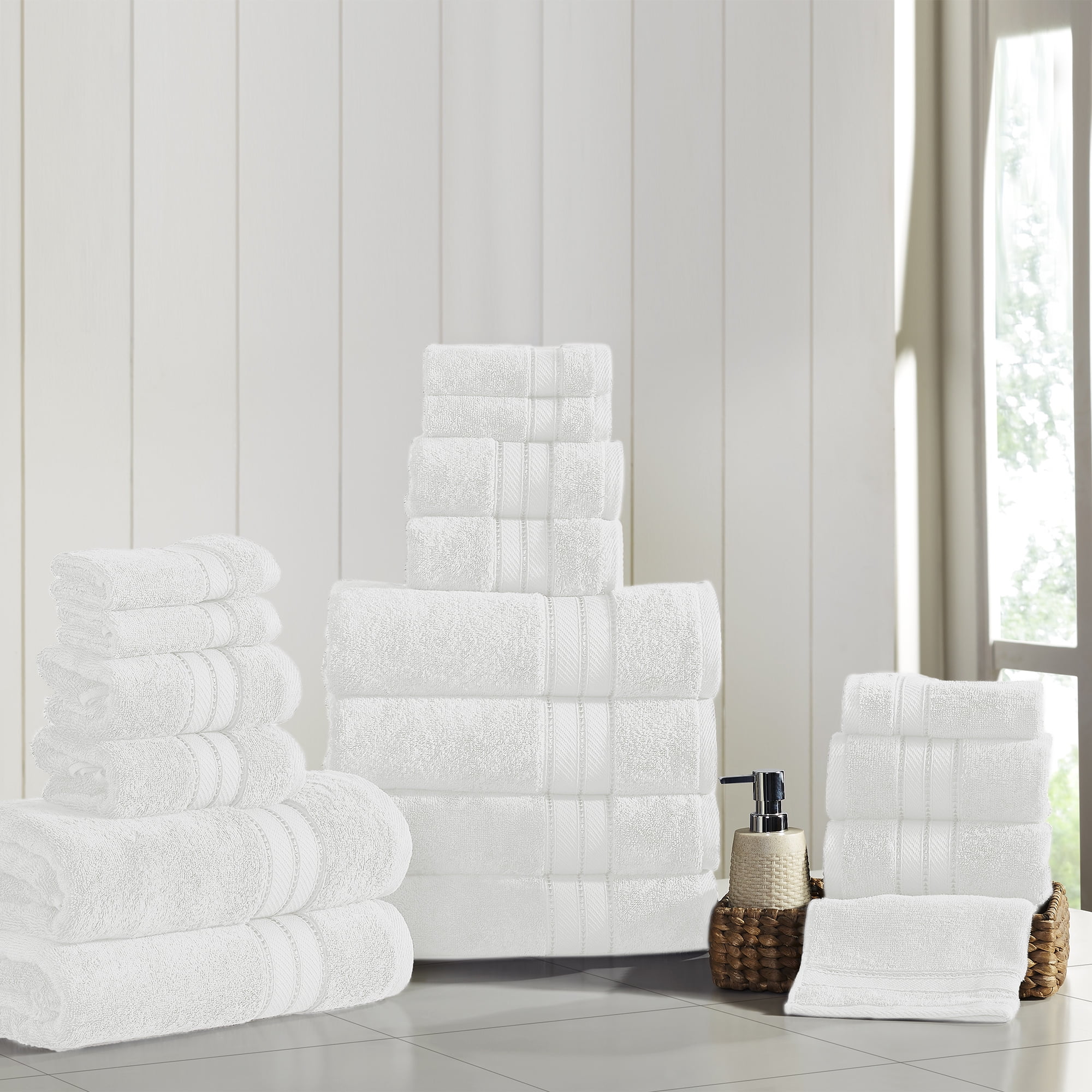 SpunLoft™ 18 Piece Luxury Bath Towel Set, White