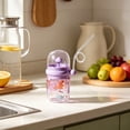 thumbnail image 4 of Cute Whale Tumbler with Straw, Clear PC Water Bottle, Dustproof Lid Cup, Reusable Drinkware for Home Office(Purple), 4 of 5