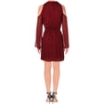 thumbnail image 2 of Rachel Zoe Womens Bell Sleeve Cold Shoulder Dress, Red, Medium, 2 of 2