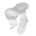 thumbnail image 2 of Wuxian Wool Socks Fuzzy Lined Thick Wool Plush Trim Crew Socks Warm Winter Soft Thermal Cozy Boot Slipper Socks Breathable Lightweight Footwear,White,One Size, 2 of 6