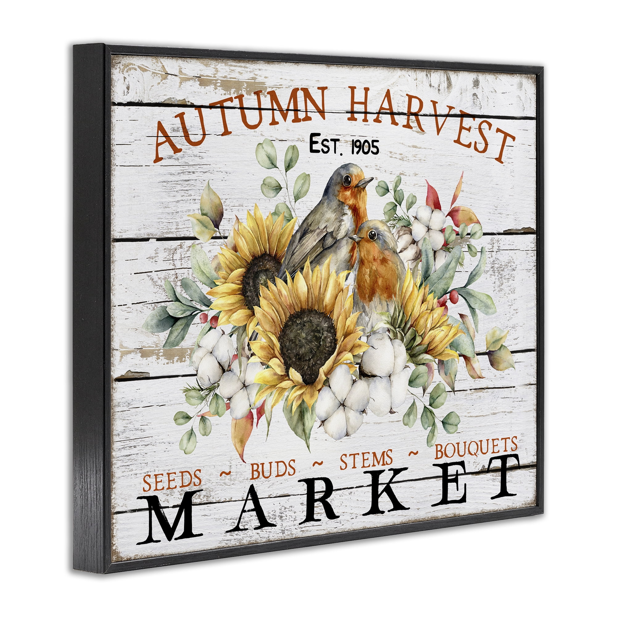 Stupell Industries Autumn Harvest Market Holiday Painting Black Framed Art Prints Wall Art, 20 x 16