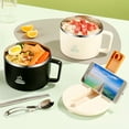 thumbnail image 5 of 1200ml Noodle Bowl with Chopsticks and Spork 1200ml Ramen Cooker Bowl with Lid for Office, 5 of 21