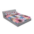 thumbnail image 2 of Ambesonne Vintage Fitted Sheet & Pillow Sham Set, Checkered Squares, Queen, Multicolor, 2 of 2