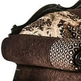 thumbnail image 2 of Loveseat with Scalloped Crown Top Back and Damask Pattern, Dark Brown, 2 of 5