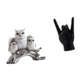 thumbnail image 6 of Dualoai Modern Owl Hand Gesture Figurine Sculpture Tabletop Ornament Creative Animal Finger Statue for Living Room Office Bedroom Cabinet Decor, 6 of 8