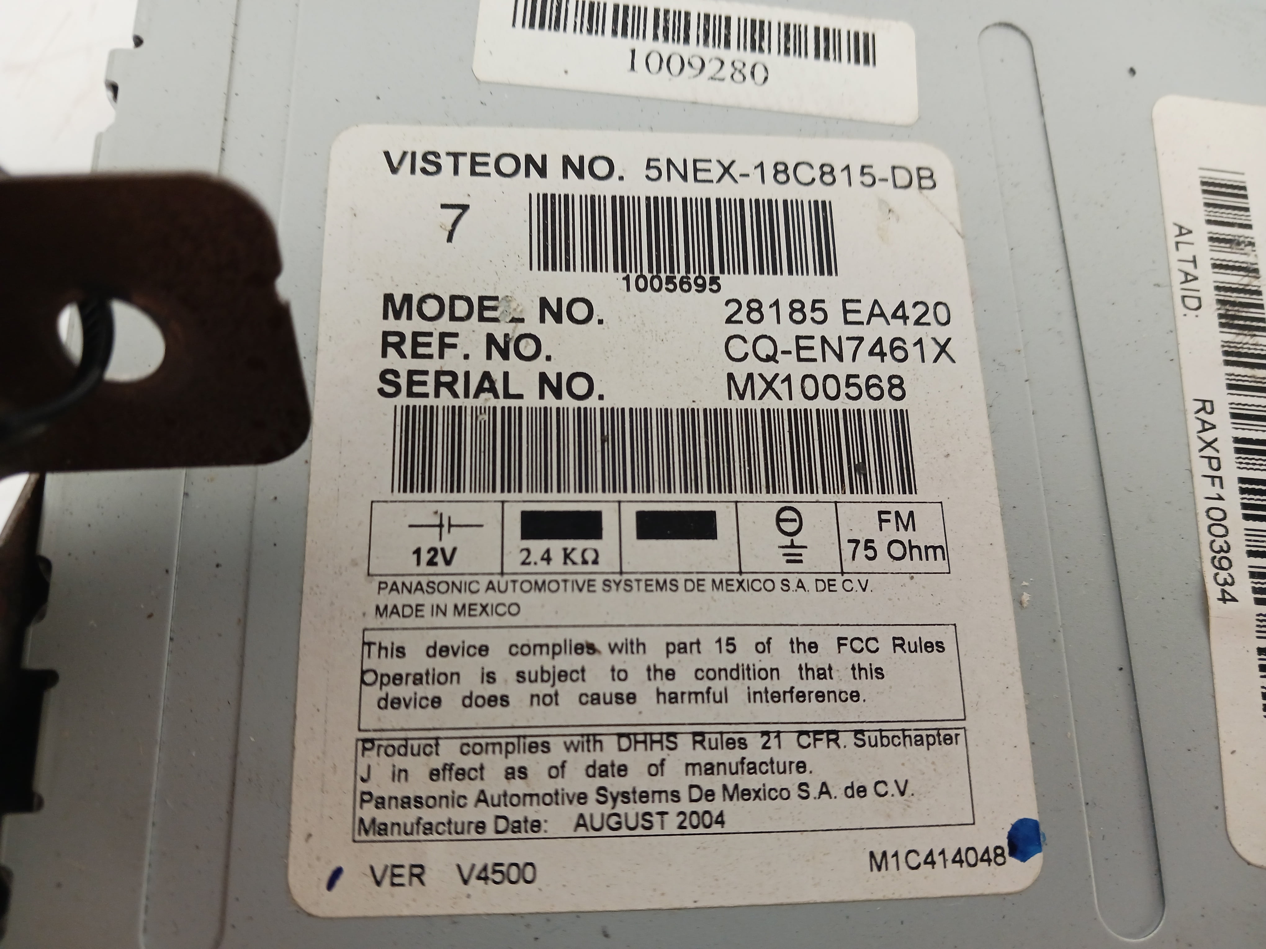 Pre-Owned 05 06 07 Nissan Pathfinder AM FM 6CD Radio Receiver OEM - Verify Specific Vehicle Fitment In Description - (Good)