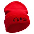 thumbnail image 4 of Livestream Tools Embroidered 12 Inch Long Knitted Beanie - Red OSFM, 4 of 5