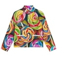 thumbnail image 4 of Jackets for Women Winter Coat Jackets Flannel Stand Collar Jacket(Rainbow Lollipop,Size:S-4XL), 4 of 7