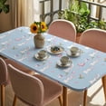 thumbnail image 3 of Easter Bunny Table Cloths for 5 Foot Rectangle Tables, Spring Carrots Cute Rabbit Pink Love Heart Blue Patio Waterproof Elastic Fitted Tablecloths, Washable Rectangular Table Cover for Camping, 3 of 8