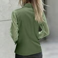 thumbnail image 6 of ClodeEU Satin Silk Button Down Shirts for Women,Long Sleeve Business Casual Tops Green,Womens Plus L, 6 of 8