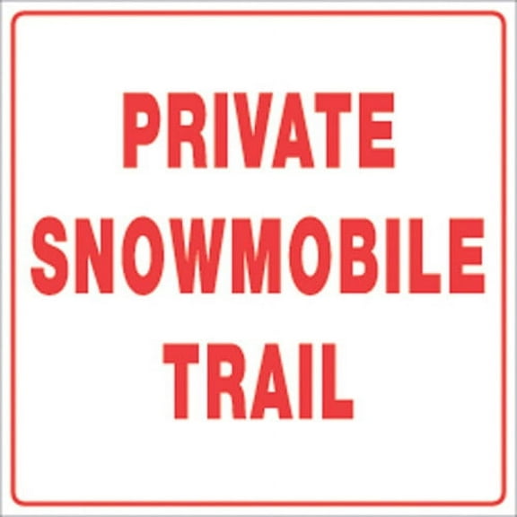 White Plastic Reflective Sign 12 Inch Private Trail