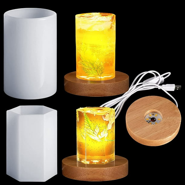 Hexagonal Cylinder Night Light Resin Mold, Night Light Lamp Mold, Dried  Flower Ornaments, Home Decoration, Casting Epoxy Resin Art 