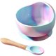 thumbnail image 5 of Baby Food Bowl Baby Bowl Spoon Set Children Feeding Tableware Training Eating Bowl Silicone Baby Supplies-Baby Bowl Purple Bamboo Handle Spoon, 5 of 5