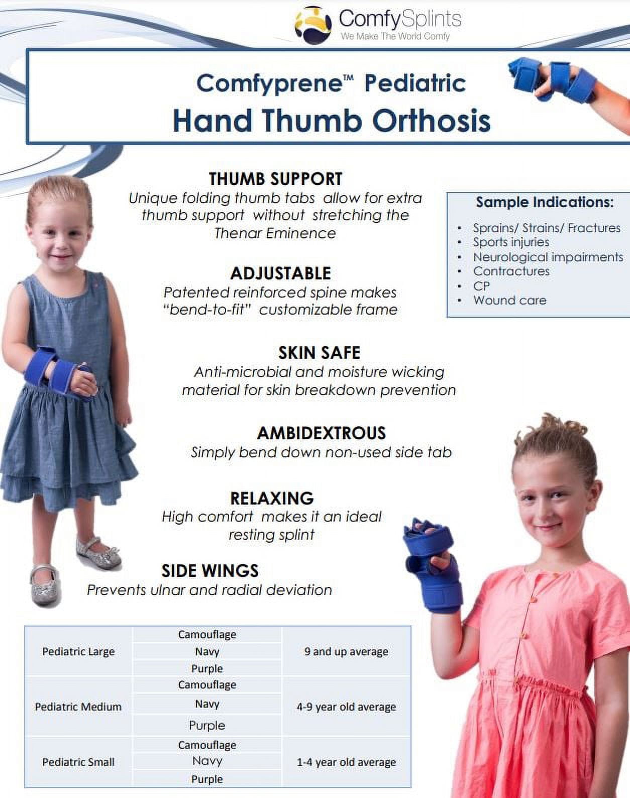 ComfySplints Comfy Hand Thumb Orthosis, Pediatric Large / Camo