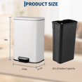 thumbnail image 2 of BeesClover 12L/20L/30L/50L Stainless Steel Step Trash Can with Soft-Close Lid & Removable Inner Bucket - Silver for Kitchen, 2 of 7