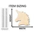 thumbnail image 2 of Unfinished Wood Unicorn Head Shape - Craft - up to 46" DIY 14" / 1", 2 of 3