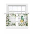 thumbnail image 7 of Spring Botanical Sheer Curtains 54 Inch Length 2 Panels Set, Watercolor Floral Butterfly Country Wood Gray Voile Window Treatment Rod Pocket Short Kitchen Curtains Drapes for Bedroom 52"x54"x2, 7 of 7