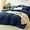 Navy, variant on Queen Comforter Set Oatmeal, 7 Pieces Bed in a Bag Soft Bedding Comforter Set with Sheets, All Season Boho 7PC Bed Sets with Comforter, Fitted Sheets, Flat Sheets, Pillow Shams and Pillowcases