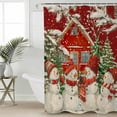 thumbnail image 5 of Christmas Shower Curtain, 66" x 72", Xmas Tree Cute Snowman Winter Snowflake Waterproof Bathroom Curtain Washable Shower Curtain Set with 12 Hooks, 5 of 6