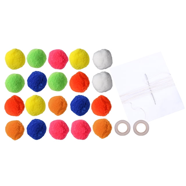 Bolas de pompones surtidos de 2M para manualidades creativas, decoraciones colgantes (colores surtidos)