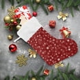 thumbnail image 6 of GZHJMY 1Pack Christmas Stocking , Christmas Snowflake Red Xmas Stockings and Plush Fur Cuff Stockings Fireplace Decorations for Family Holiday Xmas Party Decorations, 6 of 7