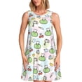 thumbnail image 1 of Fotbe Frog Wear Chef Hat Vestido de Verano sin Mangas para Mujer – Vestido Midi Línea A, Estilo Camiseta Floral, Vestido Playero Casual y Fluido, 1 of 7