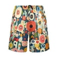 thumbnail image 2 of Men's Pajama Shorts Bottoms with Pockets Soft Lightweight Lounge Sleep Wear Abstract Colorful Small Flowers, 2 of 6