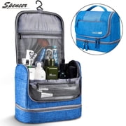 Spencer Waterproof Hanging Travel Cosmetics Toiletry Bag Mildew proof Makeup Organizer Wash Bag Dop Kit for Women and Men for Vacation, Outdoor, Bathroom Organizer Blue