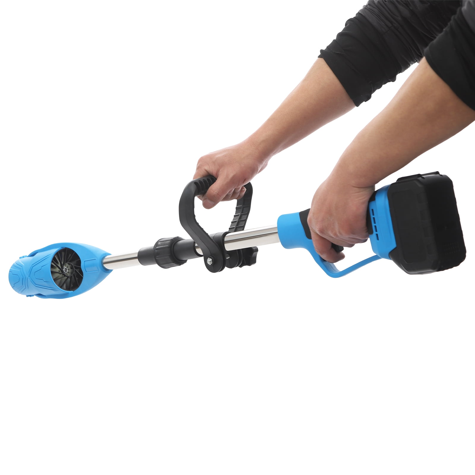 Cordless Lithium Battery Powered Leaf Blower, Electric Leaf Blower for Lawn Care 400W (Blue+Black)