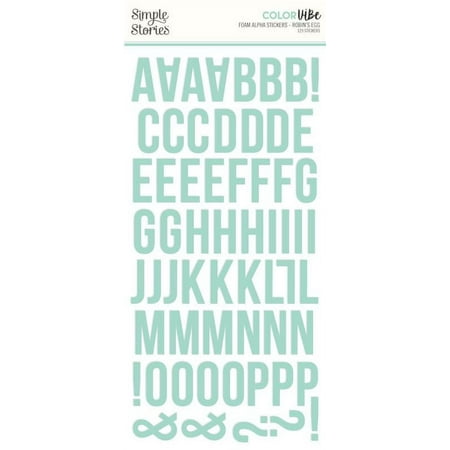 UPC: 0817254018954 | Robins Egg Foam Alpha Stickers – Simple Stories