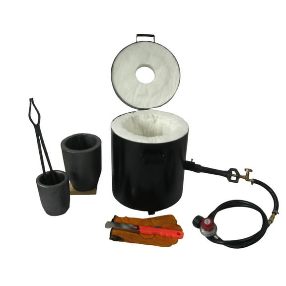 16kg/35lbs Single Burner Propane Smelting Furnace Kit Foundry Casting Furnace with 2 Crucibles for Melting Metal Glass Aluminum Brass