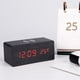 thumbnail image 4 of Reloj de madera Reloj digital LED Creativo Carga inalámbrica Termómetros electrónicos Reloj despertador Fuente de alimentación dual Función de control de voz Alarma de carga inalámbrica, 4 of 6