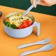 thumbnail image 2 of Juego de cuencos para fideos instantáneos, cuenco de paja biodegradable con tapa y asa, juego de utensilios portátil, cuenco para cereales, 2 of 6