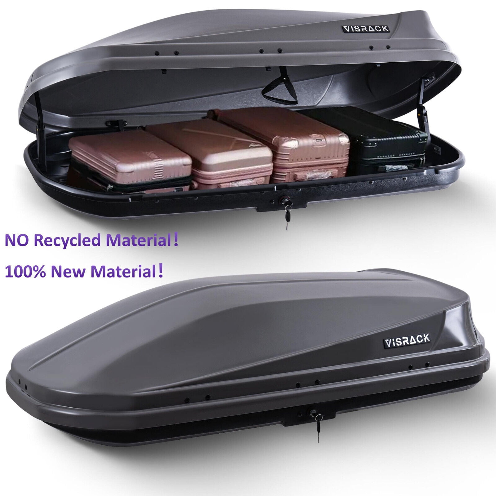 Huisuilinss Heavy Duty Rooftop Cargo Carrier,ABS Lockable Car Roof Rack Cargo Carrier Dual Side Opening Roof Mount Travel Luggage Storage Box 14 Cubi