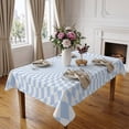 Blue Lattice Abstract Geometric Table Cloth 52x70in, Waterproof ...