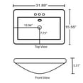 thumbnail image 4 of American Imaginations 31.89-in. W 3H4-in. Ceramic Top Set In White Color - Overflow Drain Incl. AI-30645, 4 of 9