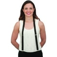 thumbnail image 2 of New Mens Womens Shiny Black Metallic Costume Suspenders, 2 of 2