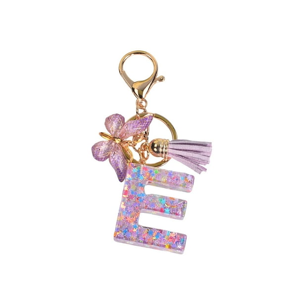 Llavero Sunnimix Alfabeto Inglés con Colgante de Mariposa Encanto