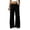 Black, variant on Women Linen Cotton Flow Pants Large Patch Pocket Drawstring Elastic Waist Wide Leg Trousers for Daily Street Wear
