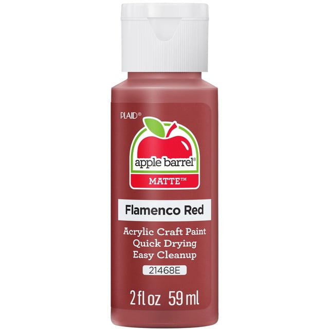 Peinture acrylique mate Apple Barrel Colors, 2 fl oz (59 mL), Rouge flamenco
